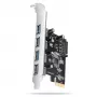 Axagon PCEU-430RS scheda controller PCIe 2.0 x1, 4x USB-A esterne 5 Gbps (USB 3.2 Gen 1), Renesas PD720201, UASP, alimentazione SATA a 15 pin