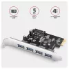 Axagon PCEU-430RS scheda controller PCIe 2.0 x1, 4x USB-A esterne 5 Gbps (USB 3.2 Gen 1), Renesas PD720201, UASP, alimentazione SATA a 15 pin