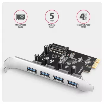 Axagon PCEU-430RS controller PCIe 4x ext. USB-A 5Gbps porta
