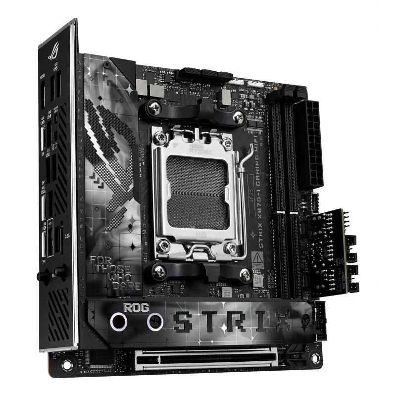 Scheda madre ASUS ROG STRIX X870-I GAMING WIFI mini ITX · AMD X870 · socket AM5 · DDR5 · 2 DIMM · Wi-Fi 7 · Bluetooth 5.4