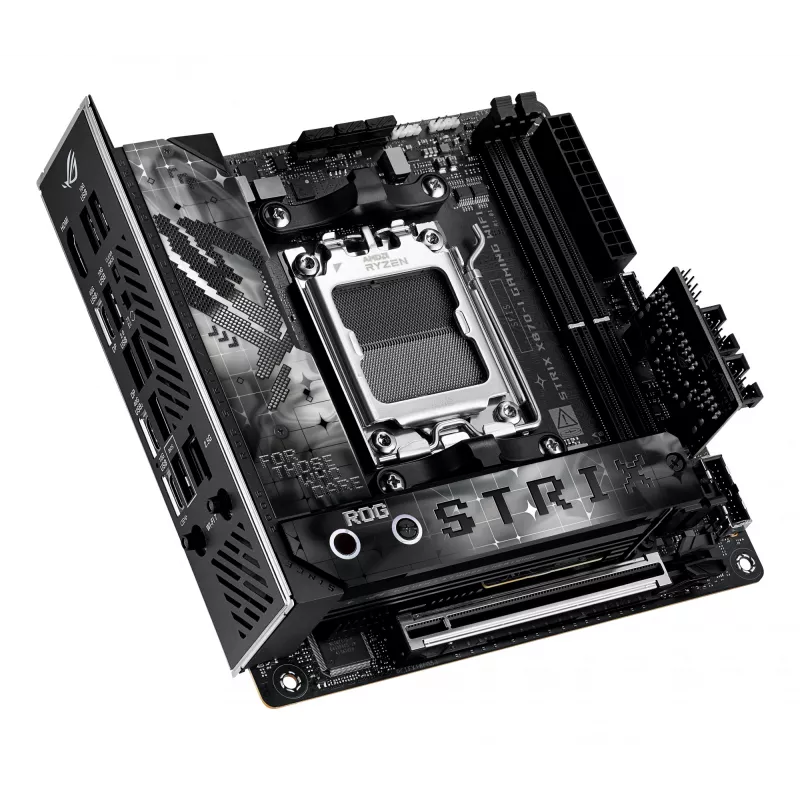 Scheda madre ASUS ROG STRIX X870-I GAMING WIFI mini ITX · AMD X870 · socket AM5 · DDR5 · 2 DIMM · Wi-Fi 7 · Bluetooth 5.4
