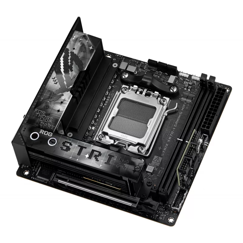 Scheda madre ASUS ROG STRIX X870-I GAMING WIFI mini ITX · AMD X870 · socket AM5 · DDR5 · 2 DIMM · Wi-Fi 7 · Bluetooth 5.4