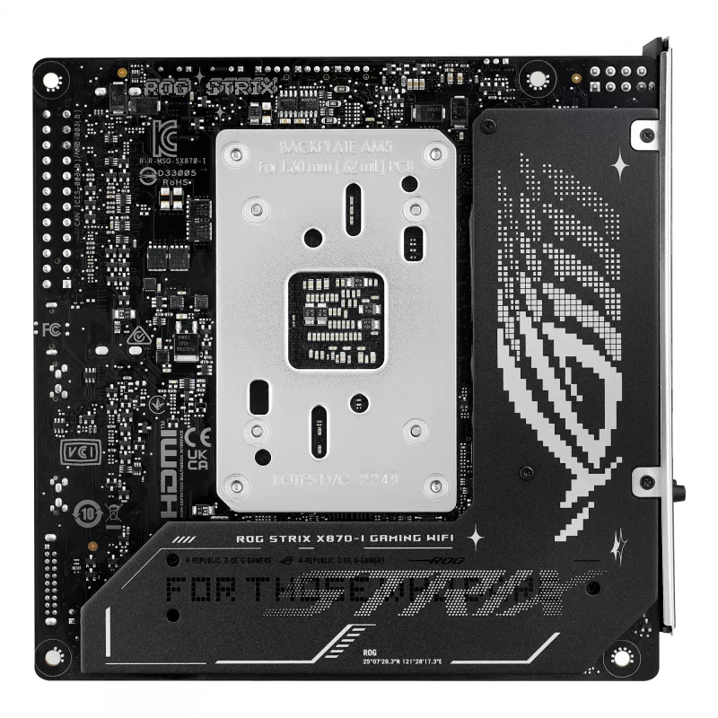 Scheda madre ASUS ROG STRIX X870-I GAMING WIFI mini ITX · AMD X870 · socket AM5 · DDR5 · 2 DIMM · Wi-Fi 7 · Bluetooth 5.4