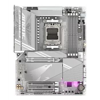 Scheda madre GIGABYTE X870 AORUS ELITE WIFI7 ICE - supporta CPU AMD Ryzen 9000, VRM digitale 16+2+2 fasi, fino a 8200 MHz DDR5 (OC), 3xPCIe 5.0 + 1xPCIe 4.0, Wi-Fi 7, LAN 2.5GbE, USB 4