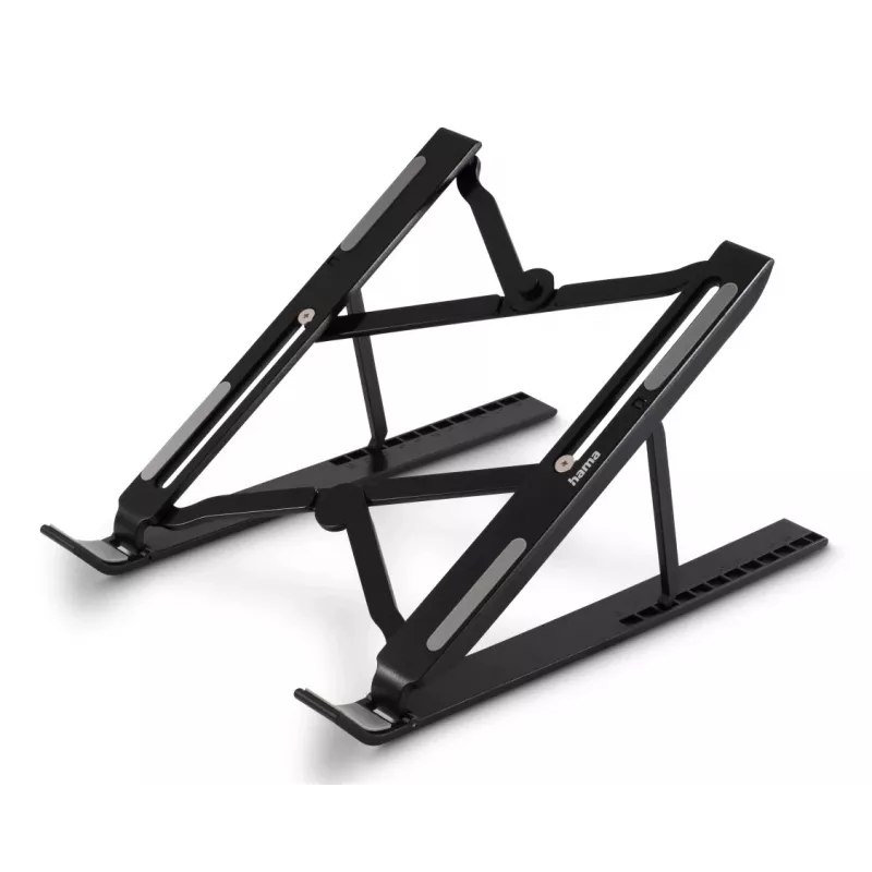 Hama Light supporto pieghevole per laptop, inclinazione a 12 livelli, fino a 39,6 cm (15,6 pollici), nero