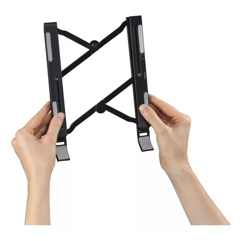 Hama Light supporto pieghevole per laptop, inclinazione a 12 livelli, fino a 39,6 cm (15,6 pollici), nero