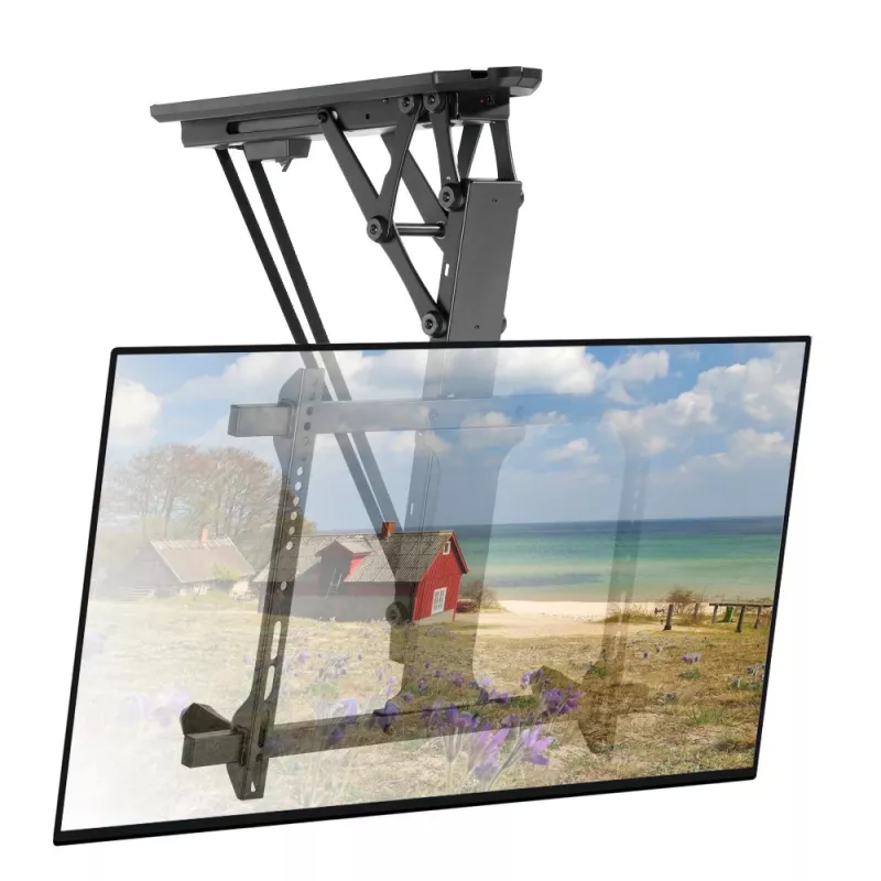 Supporto TV da soffitto motorizzato orientabile Techly con integrazione Smart Home per televisori da 32 a 70 pollici