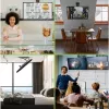Supporto TV da soffitto motorizzato orientabile Techly con integrazione Smart Home per televisori da 32 a 70 pollici
