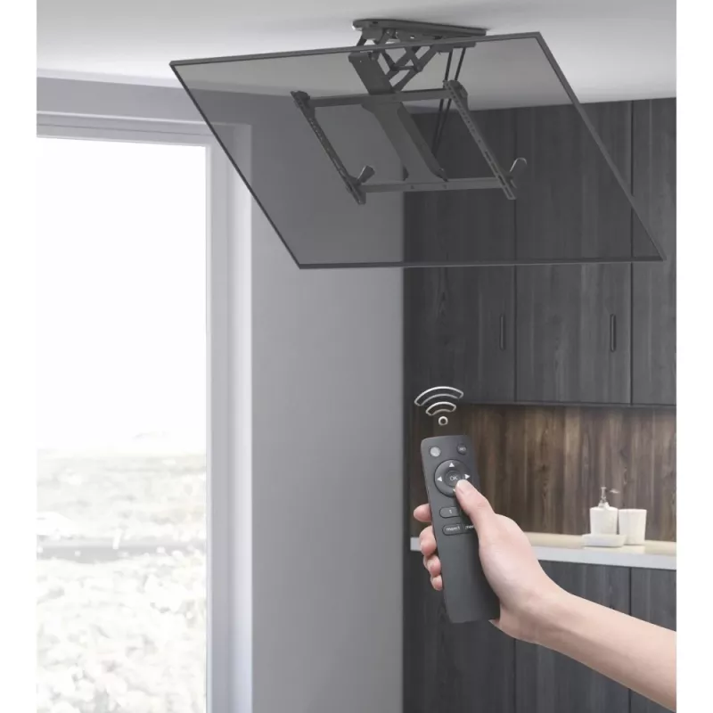 Supporto TV da soffitto motorizzato orientabile Techly con integrazione Smart Home per televisori da 32 a 70 pollici