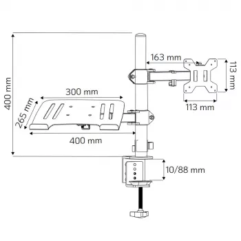 Supporto/stand per monitor Techly ICA-LCD 174NB 81,3 cm (32 pollici) da scrivania nero
