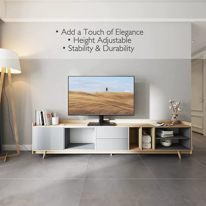 Techly ICA-LCD S07L supporto TV, 32-65 pollici (81-165,1 cm), 45 kg, VESA 600x400, base in vetro temperato, nero