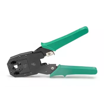 Set di utensili per rete DIGITUS - tester LAN crimpatrice utensile da taglio e spellatura utensile di inserimento borsa 12 pezzi