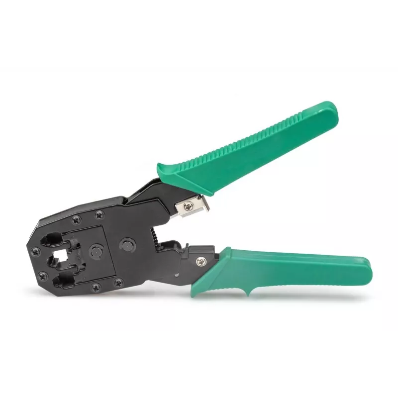 Set di utensili per rete DIGITUS - tester LAN crimpatrice utensile da taglio e spellatura utensile di inserimento borsa 12 pezzi