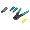 Set di utensili per rete DIGITUS - tester LAN crimpatrice utensile da taglio e spellatura utensile di inserimento borsa 12 pezzi