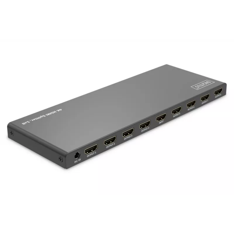 Splitter HDMI DIGITUS 1x8. 4K/60Hz HDCP 2.3. Controllo EDID
