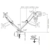 Techly ICA-LCD 462B braccio per monitor da scrivania, molla a gas, 17-32 pollici (43,2-81,3 cm), 9 kg, VESA 75x75/100x100, nero
