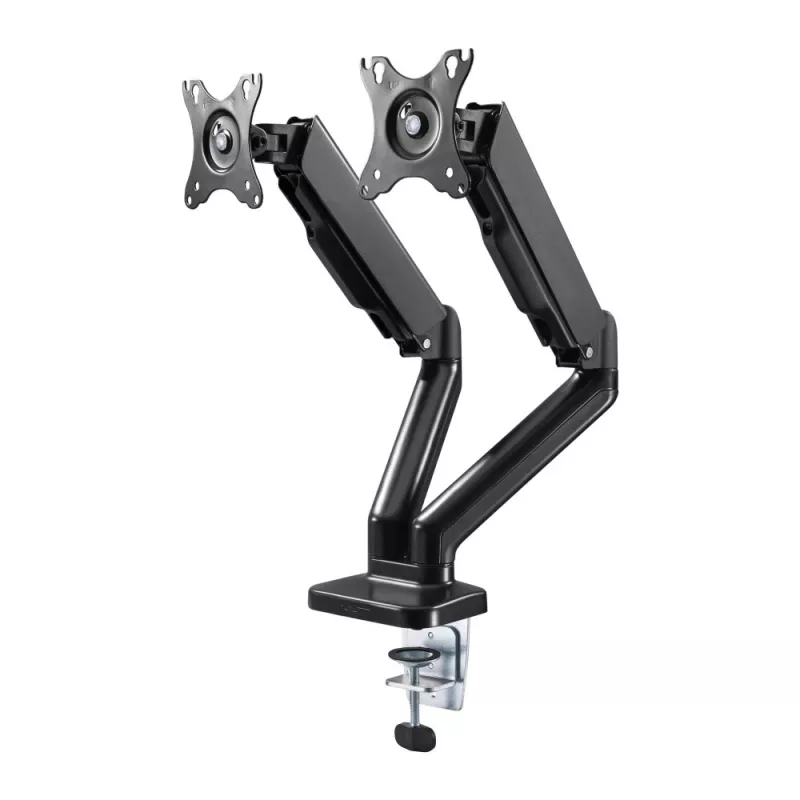 Techly ICA-LCD 462B braccio per monitor da scrivania, molla a gas, 17-32 pollici (43,2-81,3 cm), 9 kg, VESA 75x75/100x100, nero