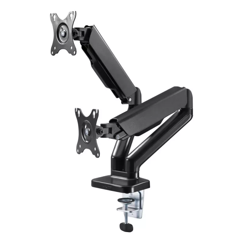 Techly ICA-LCD 462B braccio per monitor da scrivania, molla a gas, 17-32 pollici (43,2-81,3 cm), 9 kg, VESA 75x75/100x100, nero