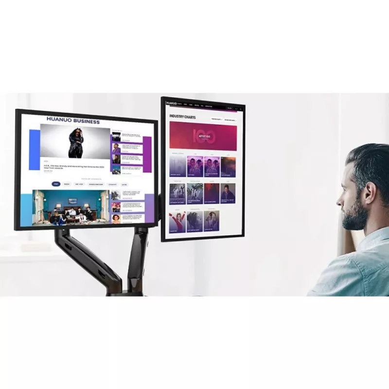 Techly ICA-LCD 462B braccio per monitor da scrivania, molla a gas, 17-32 pollici (43,2-81,3 cm), 9 kg, VESA 75x75/100x100, nero