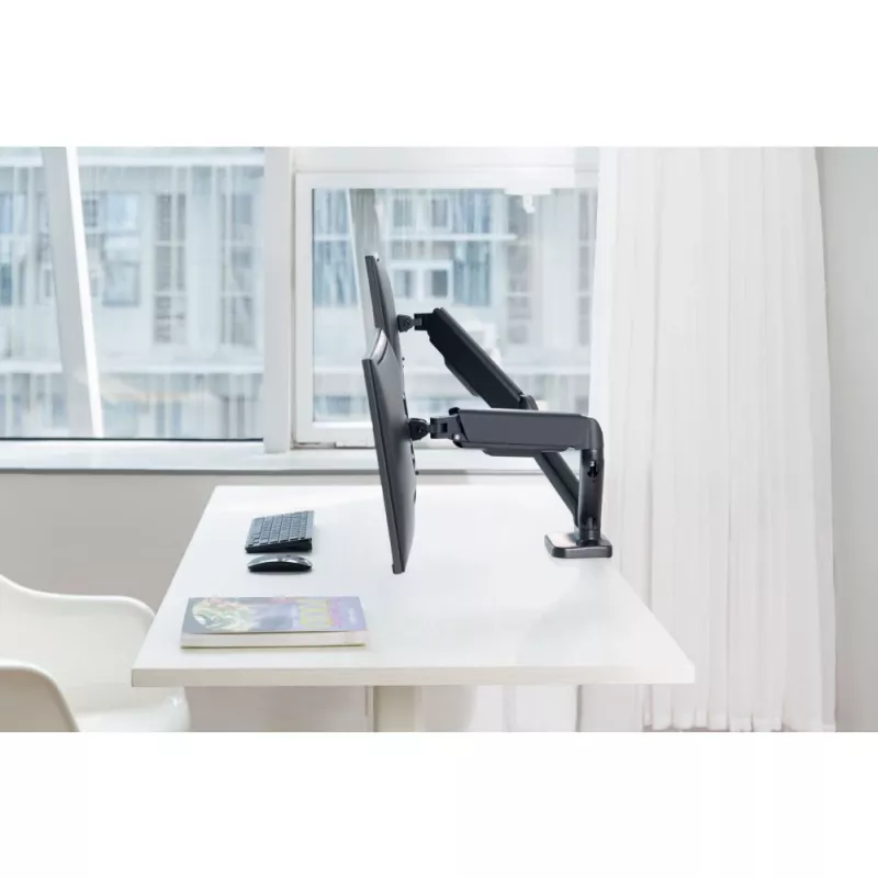 Techly ICA-LCD 462B braccio per monitor da scrivania, molla a gas, 17-32 pollici (43,2-81,3 cm), 9 kg, VESA 75x75/100x100, nero