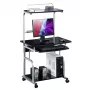 Techly scrivania per computer compatta multifunzione, nero lucido ICA-TB 7800BK