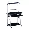 Techly scrivania per computer compatta multifunzione, nero lucido ICA-TB 7800BK