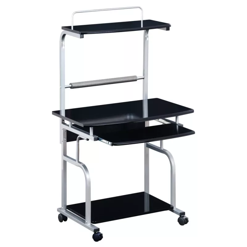 Techly scrivania per computer compatta multifunzione, nero lucido ICA-TB 7800BK