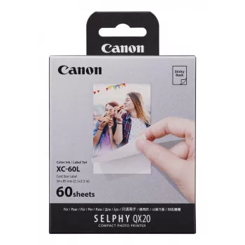 Canon XC-60L, sublimazione, 5,4x8,5 cm, 60 pz. Canon XC-60L. Tecnologia di stampa: sublimazione, formato carta: 5,4x8,5 cm. Quantità per confezione: 60 pz.