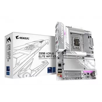 Scheda madre GIGABYTE Z890 AORUS ELITE WIFI7 ICE - Supporta CPU Intel Core Ultra (Serie 2), VRM 16+1+2 fasi, fino a 8800MHz DDR5 (OC), 1xPCIe 5.0 + 3xPCIe 4.0, Wi-Fi 7, 2.5GbE LAN, Thunderbolt 4