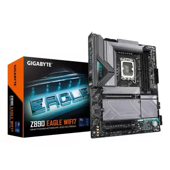 Scheda madre GIGABYTE Z890 EAGLE WIFI7 - Supporta CPU Intel Core Ultra (Serie 2), VRM 14+1+2 fasi, fino a 8800MHz DDR5 (OC), 1xPCIe 5.0 + 3xPCIe 4.0, Wi-Fi 7, 2,5GbE LAN, USB 4