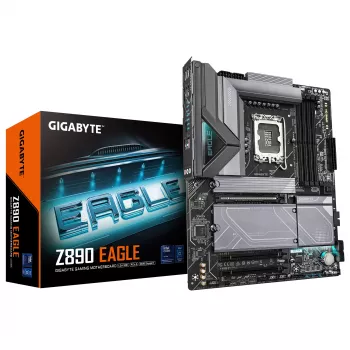 Scheda madre GIGABYTE Z890 EAGLE - Supporta CPU Intel Core Ultra (Serie 2), VRM 14+1+2 fasi, fino a 8800 MHz DDR5 (OC), 1xPCIe 5.0 M.2 + 3xPCIe 4.0 M.2, 2,5 GbE LAN, USB4