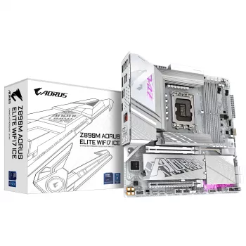 Scheda madre GIGABYTE Z890M AORUS ELITE WIFI7 ICE - Supporta CPU Intel Core Ultra (Serie 2), VRM 12+1+2 fasi, fino a 8800MHz DDR5 (OC), 1xPCIe 5.0 + 2xPCIe 4.0, Wi-Fi 7, 2.5GbE LAN, USB 4