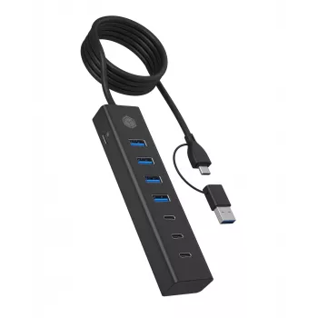 ICY BOX IB-HUB1737-C3 USB 3.2 Gen 1 (3.1 Gen 1) Type-C 5000 Mbit/s nero