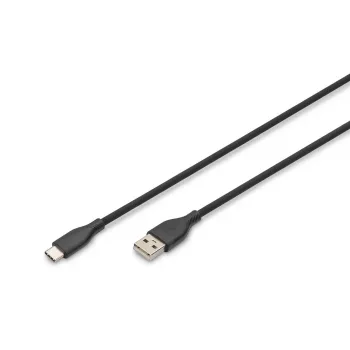 Cavo di ricarica in silicone USB-C DIGITUS USB-A - USB-C USB 2.0 60W - 50cm nero