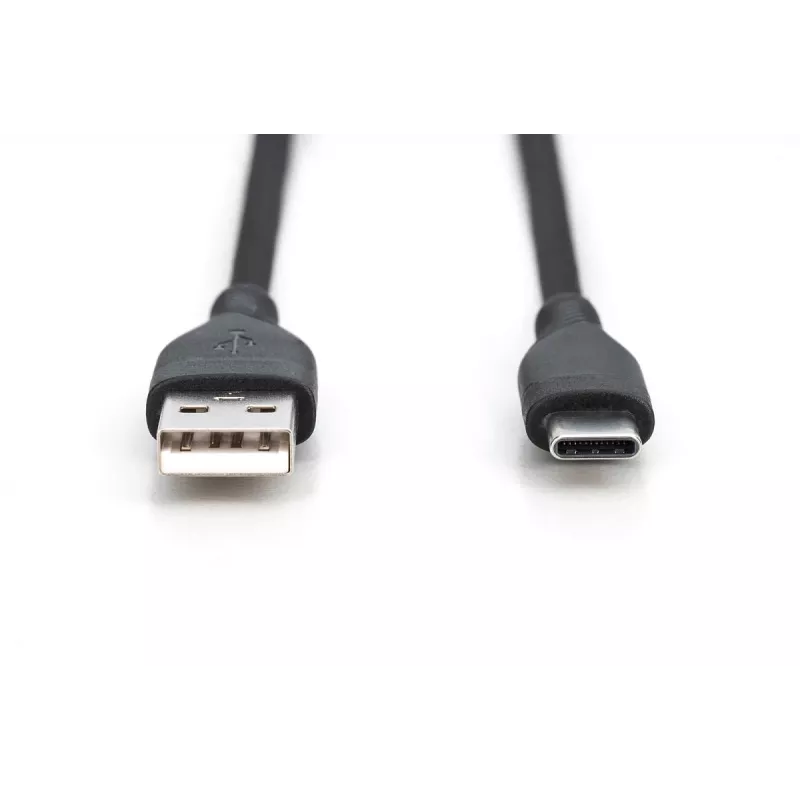 Cavo di ricarica in silicone USB-C DIGITUS USB-A - USB-C USB 2.0 60W - 50cm nero