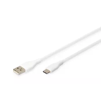Cavo di ricarica in silicone USB-C DIGITUS USB-A – USB-C USB 2.0 60W – 50 cm bianco
