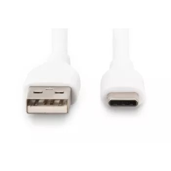 Cavo di ricarica in silicone USB-C DIGITUS USB-A – USB-C USB 2.0 60W – 50 cm bianco