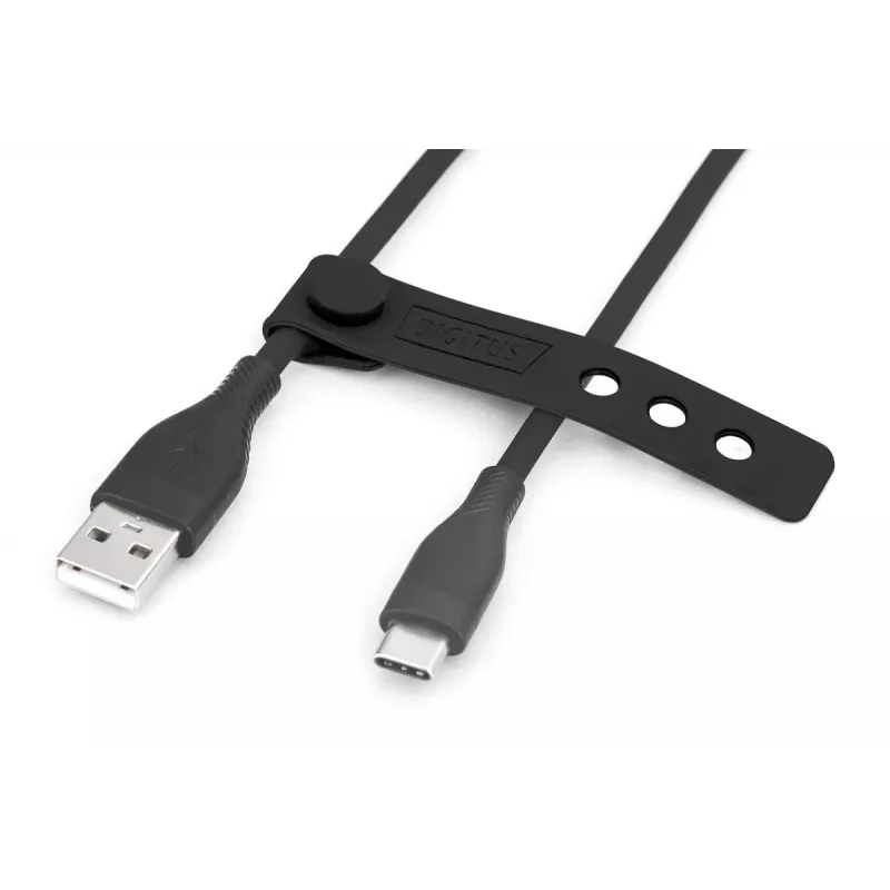 Cavo di ricarica in silicone USB-C DIGITUS USB-A - USB-C USB 2.0 60W - 1m nero