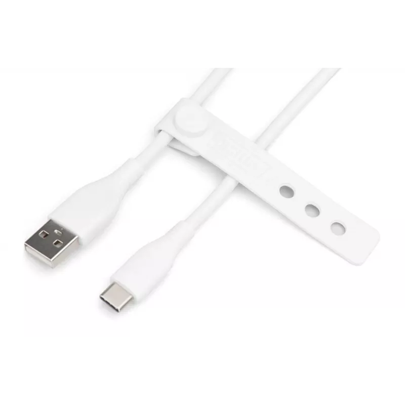 Cavo di ricarica in silicone USB-C DIGITUS USB-A - USB-C USB 2.0 60W - 1m bianco