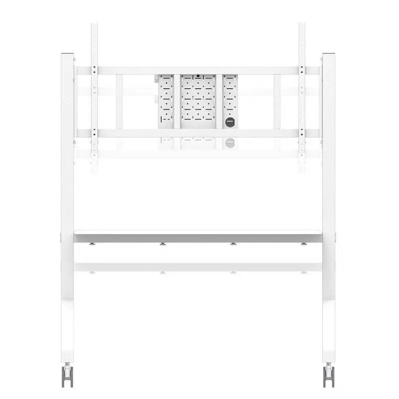 Neomounts MOVE Go XL FL50-575WH1 carrello portatv, 65-110 pollici, max 125 kg, VESA 100x100-1100x600, altezza regolabile 129-139 cm, bloccabile, installazione rapida, certificato TÜV, bianco