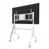 Neomounts MOVE Go XL FL50-575WH1 carrello portatv, 65-110 pollici, max 125 kg, VESA 100x100-1100x600, altezza regolabile 129-139 cm, bloccabile, installazione rapida, certificato TÜV, bianco