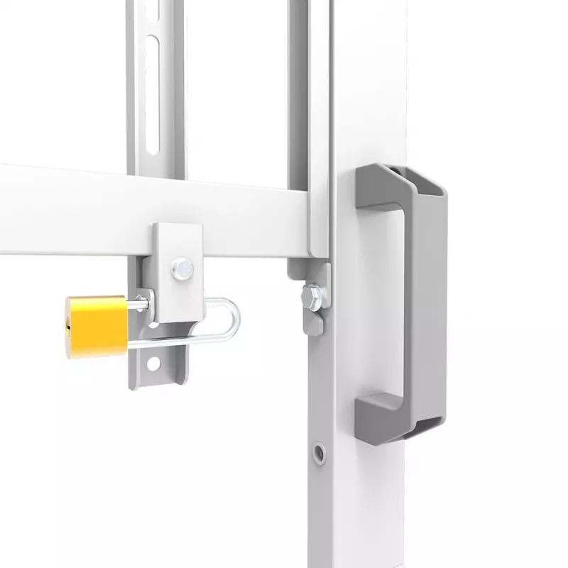 Neomounts MOVE Go XL FL50-575WH1 carrello portatv, 65-110 pollici, max 125 kg, VESA 100x100-1100x600, altezza regolabile 129-139 cm, bloccabile, installazione rapida, certificato TÜV, bianco
