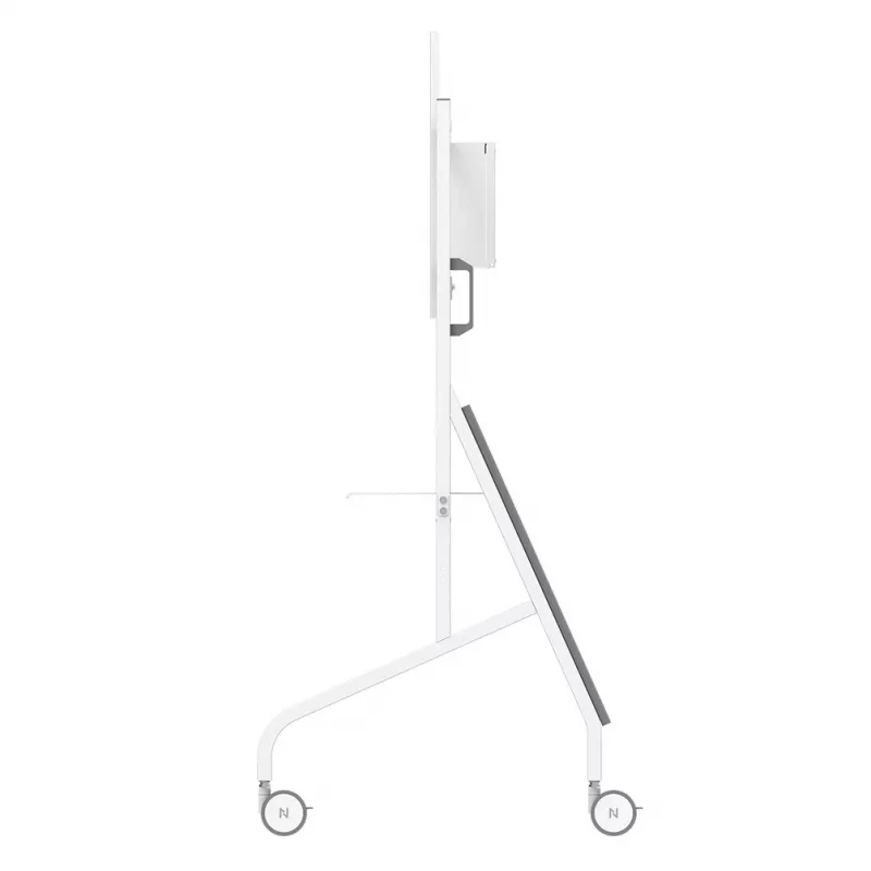 Neomounts MOVE Go XL FL50-575WH1 carrello portatv, 65-110 pollici, max 125 kg, VESA 100x100-1100x600, altezza regolabile 129-139 cm, bloccabile, installazione rapida, certificato TÜV, bianco