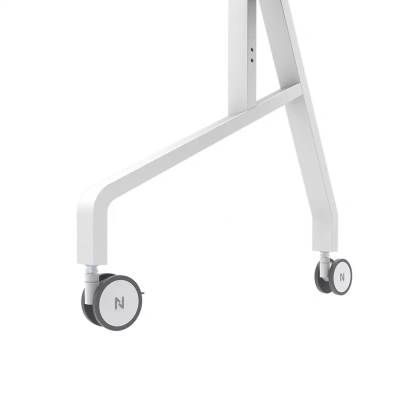 Neomounts MOVE Go XL FL50-575WH1 carrello portatv, 65-110 pollici, max 125 kg, VESA 100x100-1100x600, altezza regolabile 129-139 cm, bloccabile, installazione rapida, certificato TÜV, bianco
