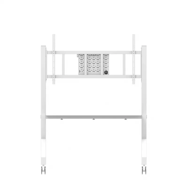 Neomounts MOVE Go XL FL50-575WH1 carrello portatv, 65-110 pollici, max 125 kg, VESA 100x100-1100x600, altezza regolabile 129-139 cm, bloccabile, installazione rapida, certificato TÜV, bianco