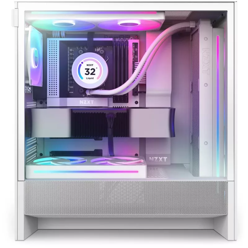 Case NZXT H5 Flow RGB 2024 Midi Tower, bianco