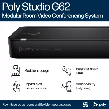 HP Poly Studio G62 sistema di videoconferenza con kit piastre di montaggio