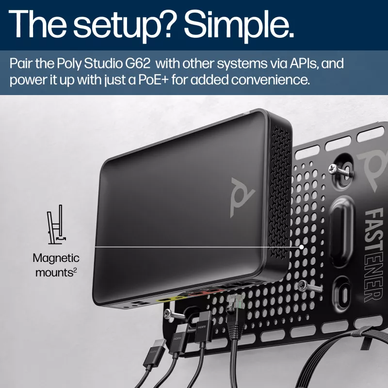 HP Poly Studio G62 sistema di videoconferenza con kit piastre di montaggio