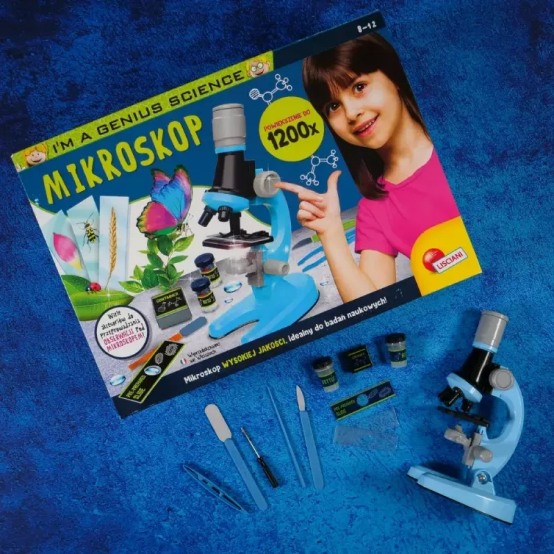 Microscopio didattico Liscianigiochi Im A Genius 304-PL97388 — set ottico per bambini con ingrandimento per imparare