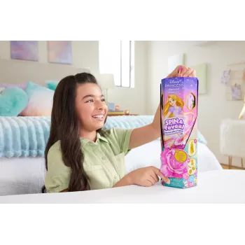 Bambola di moda Disney Princess Spin & Reveal Rapunzel e accessori con 11 sorprese